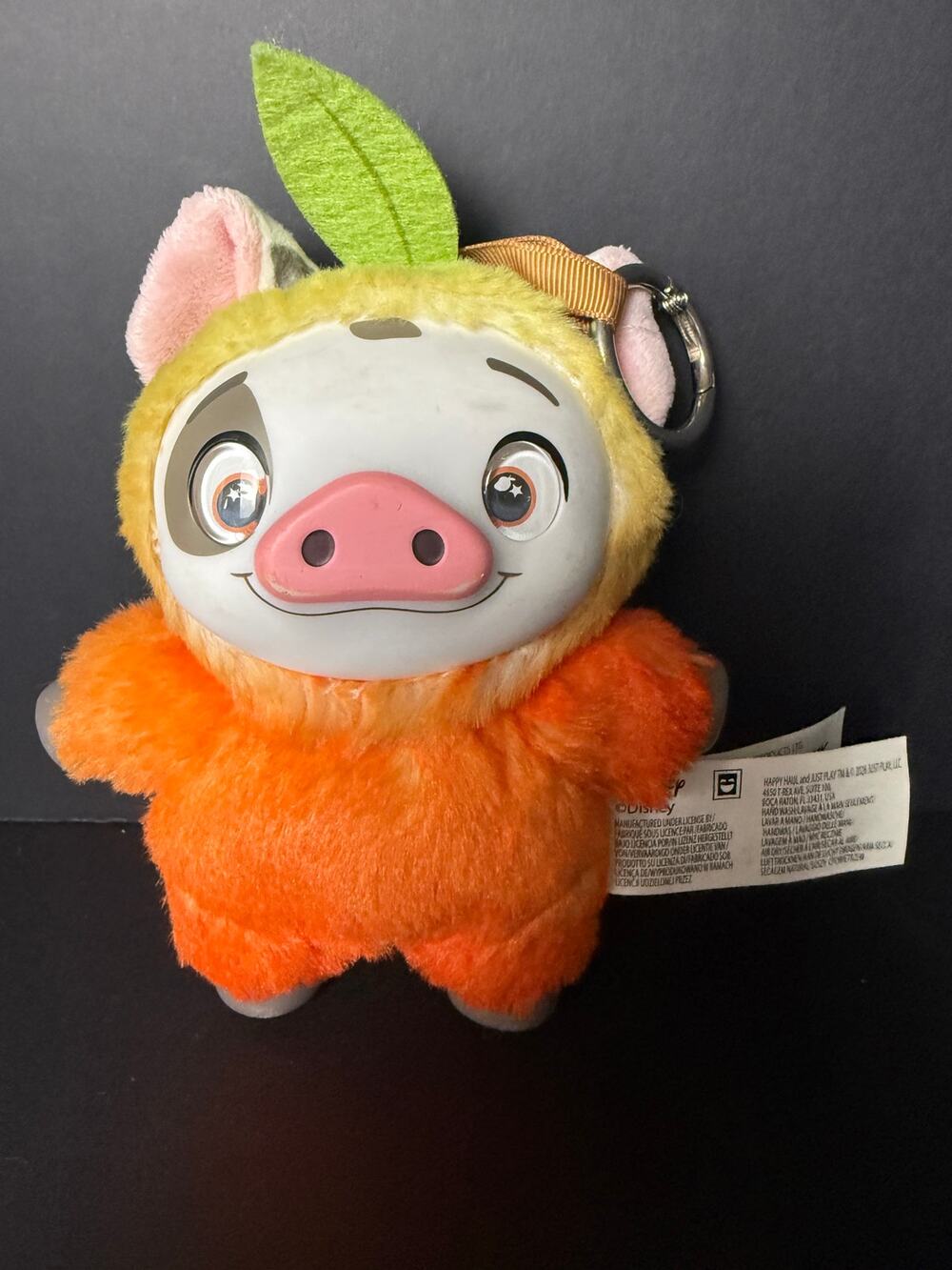 Disney Happy Haul Fresh Picked Pua Mango Plush Clip On Moana Orange Green